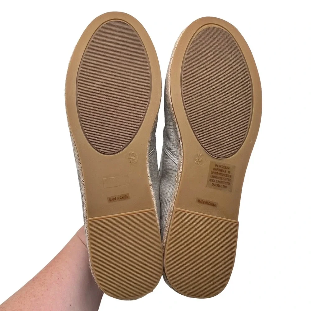 Journee Collection Daphne Linen Espadrille Flats Grey Size 10